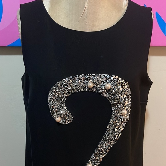 Moschino Cheap Chic Black Wool Question Mark Safety Pin Dress - Picture 3 of 13